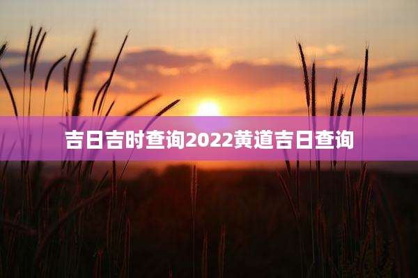 吉日吉时查询2022黄道吉日查询
