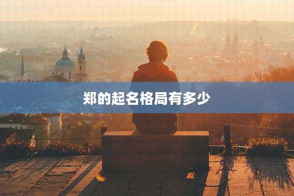 郑的起名格局有多少