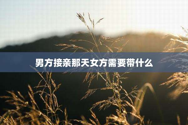 男方接亲那天女方需要带什么