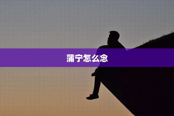 蒲宁怎么念