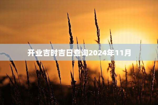 开业吉时吉日查询2024年11月