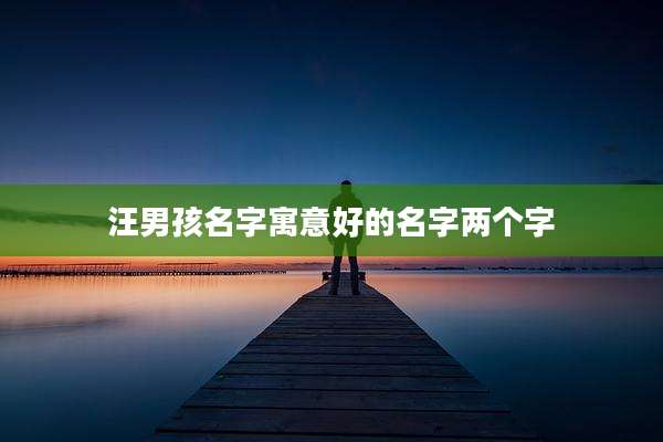 汪男孩名字寓意好的名字两个字