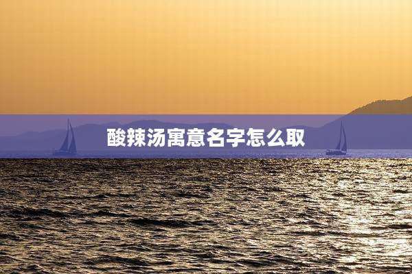 酸辣汤寓意名字怎么取