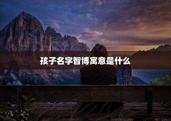 孩子名字智博寓意是什么