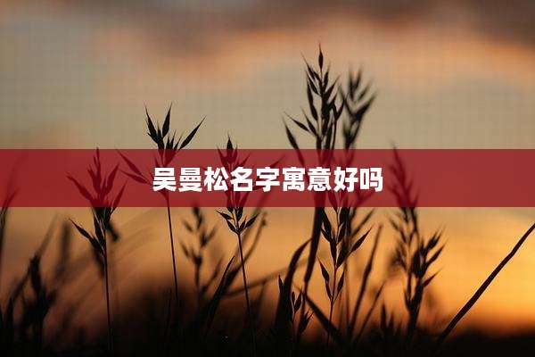 吴曼松名字寓意好吗