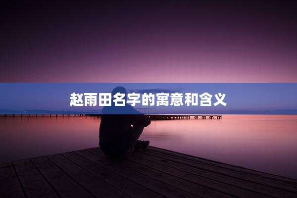 赵雨田名字的寓意和含义