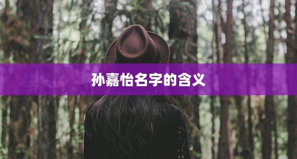 孙嘉怡名字的含义