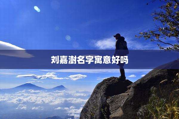 刘嘉澍名字寓意好吗