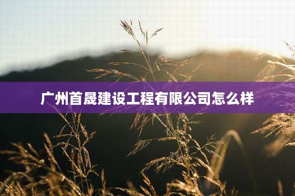 广州首晟建设工程有限公司怎么样