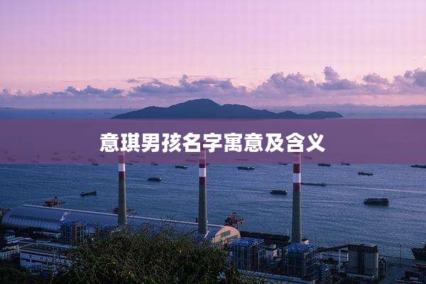 意琪男孩名字寓意及含义