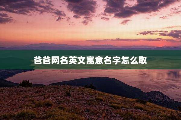 爸爸网名英文寓意名字怎么取