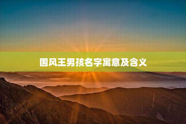 国风王男孩名字寓意及含义