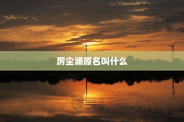 厉尘澜原名叫什么