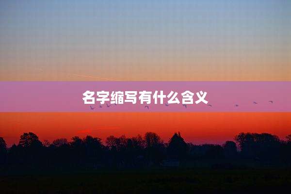 名字缩写有什么含义