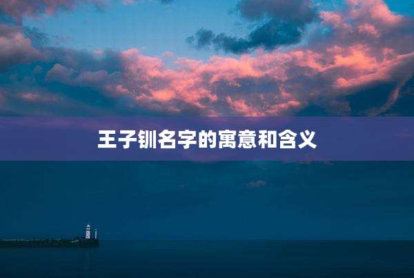 王子钏名字的寓意和含义