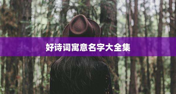好诗词寓意名字大全集