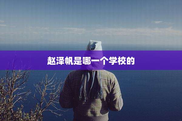 赵泽帆是哪一个学校的