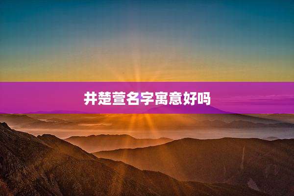 井楚萱名字寓意好吗