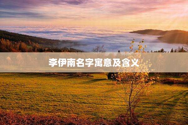 李伊南名字寓意及含义