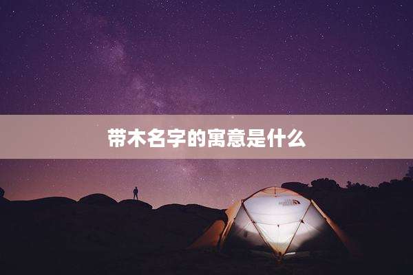 带木名字的寓意是什么