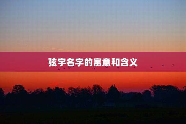 弦宇名字的寓意和含义