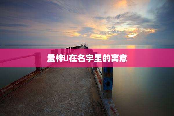 孟梓玥在名字里的寓意