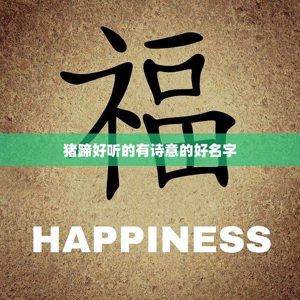 猪蹄好听的有诗意的好名字