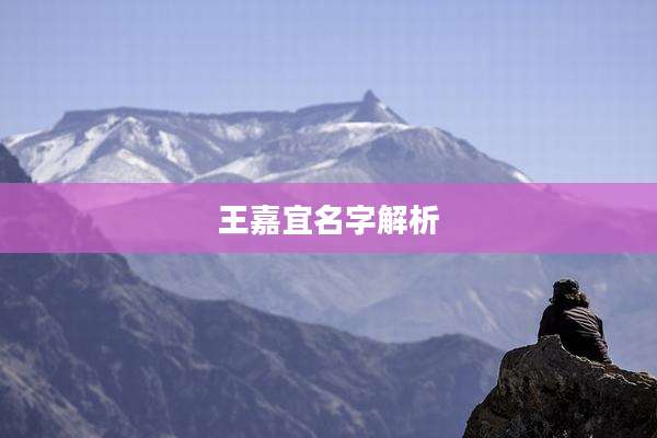 王嘉宜名字解析