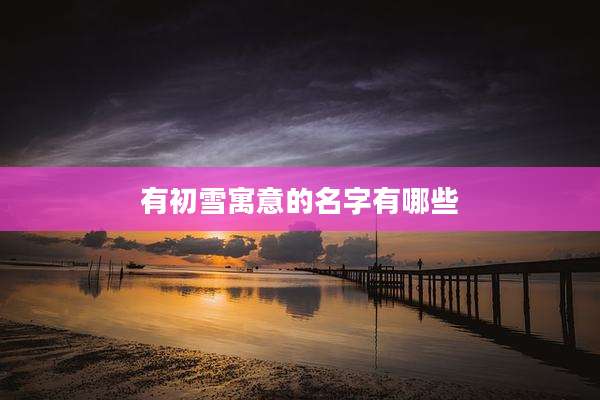 有初雪寓意的名字有哪些