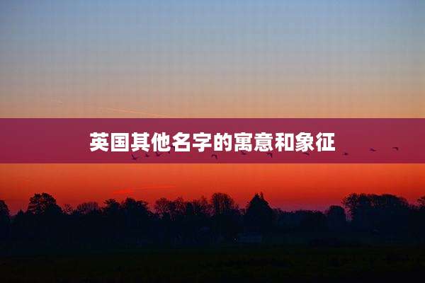 英国其他名字的寓意和象征