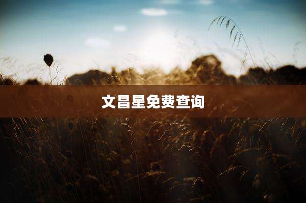 文昌星免费查询