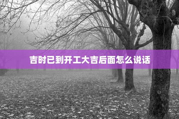 吉时已到开工大吉后面怎么说话