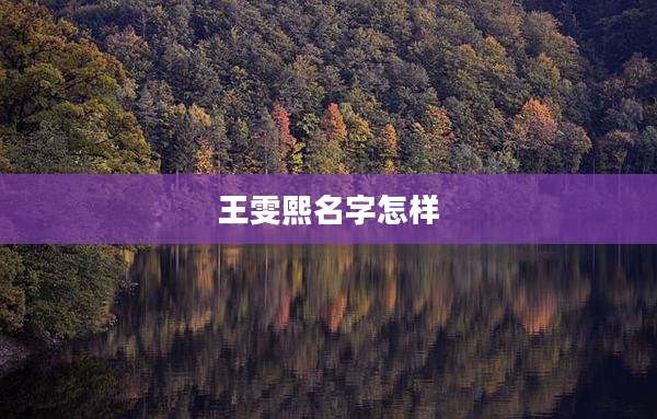 王雯熙名字怎样