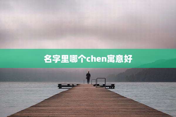 名字里哪个chen寓意好