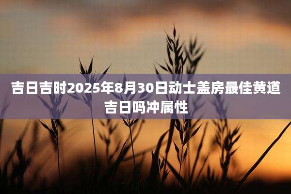 吉日吉时2025年8月30日动士盖房最佳黄道吉日吗冲属性