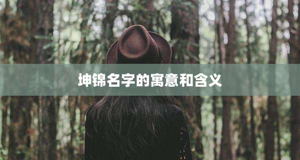 坤锦名字的寓意和含义