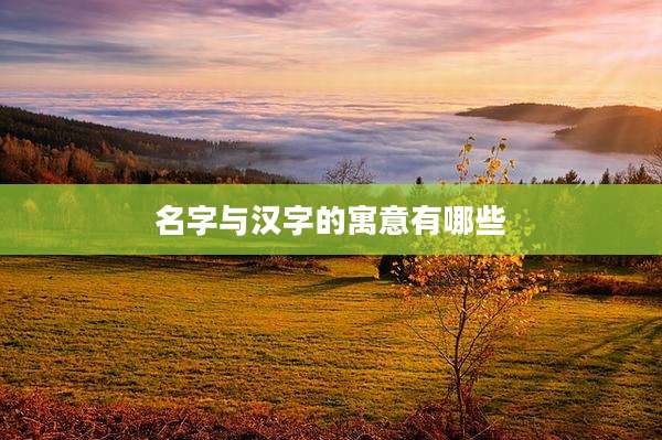 名字与汉字的寓意有哪些