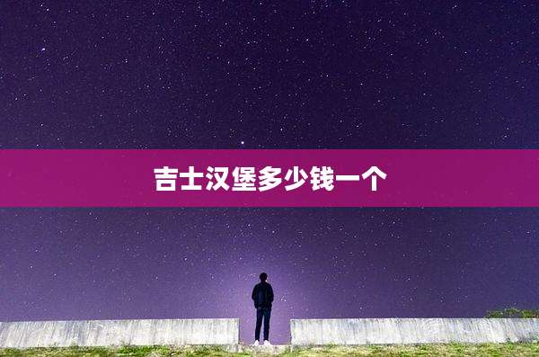 吉士汉堡多少钱一个