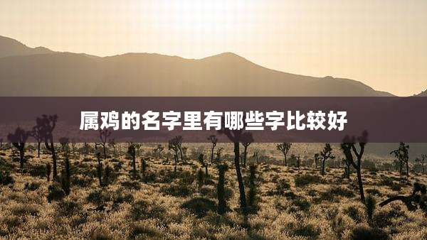 属鸡的名字里有哪些字比较好