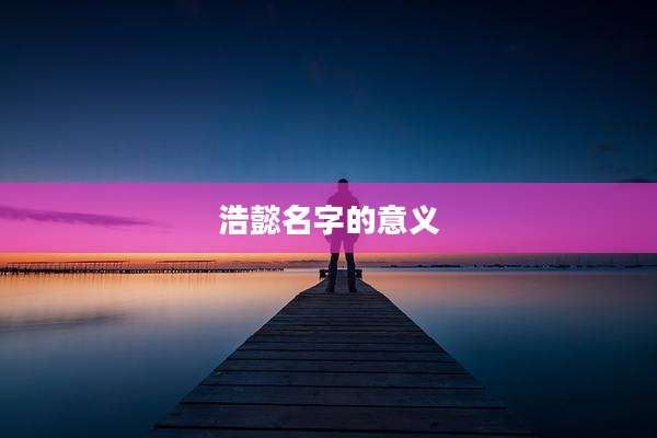 浩懿名字的意义