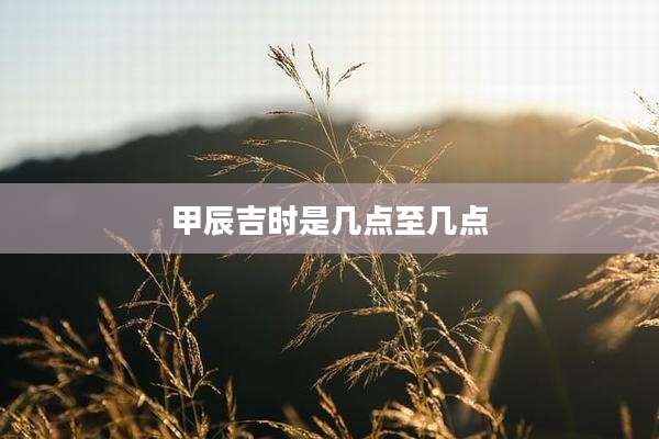 甲辰吉时是几点至几点