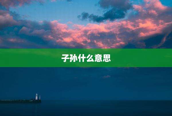 子孙什么意思