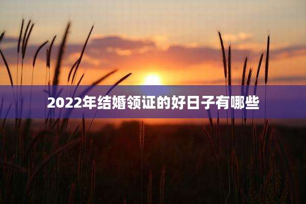 2022年结婚领证的好日子有哪些