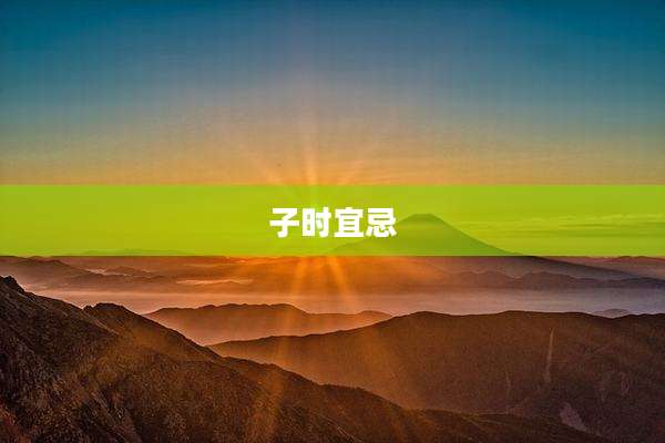 子时宜忌