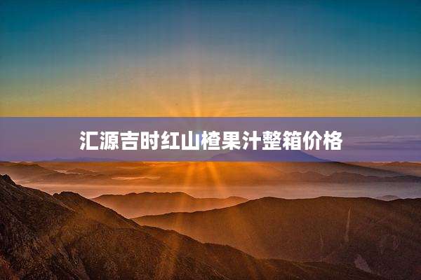 汇源吉时红山楂果汁整箱价格