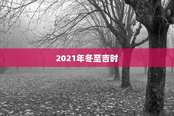 2021年冬至吉时