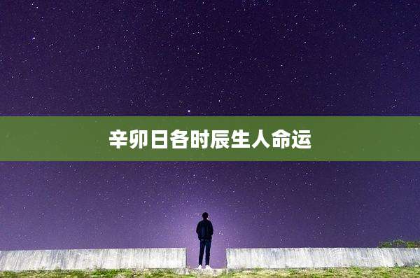 辛卯日各时辰生人命运