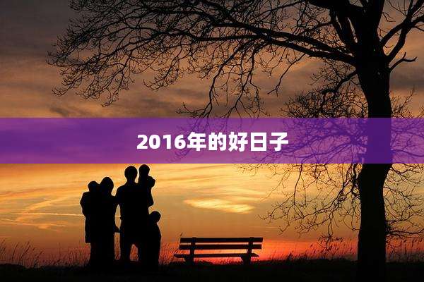 2016年的好日子