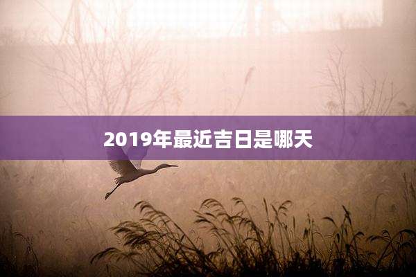 2019年最近吉日是哪天