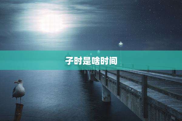 子时是啥时间